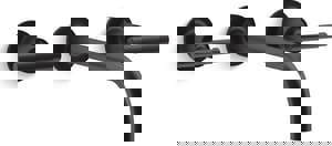 Two Handle Wall Mount Widespread Bathroom Sink Faucet in Matte Black